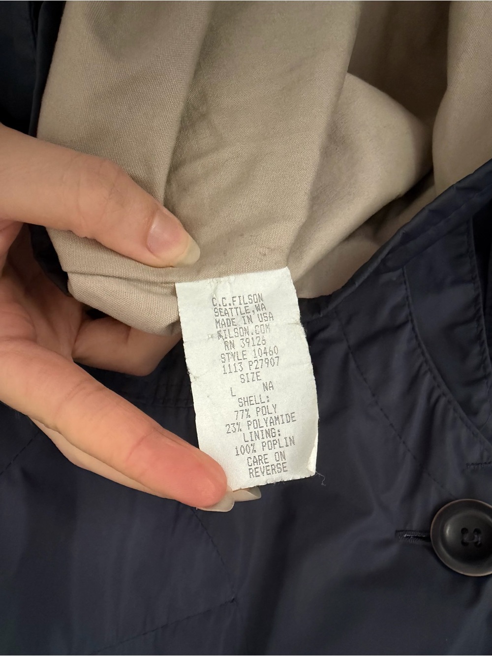 Filson Packable Elkhorn Jacket in Blue - Picture 4 of 6